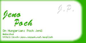 jeno poch business card